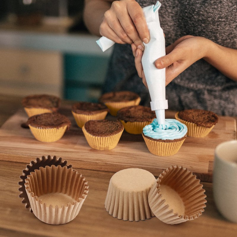 LotFancy 500Pcs Mini Cupcake Liners, Natural Muffin Liners Mini, gallery