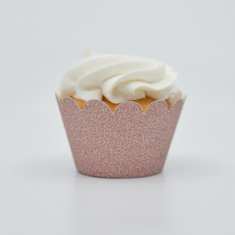Rose Gold Sparkle Cupcake Wrapper Standard Liner | 25 PC Set | Bakell®
