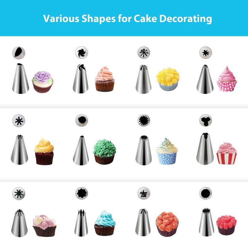 122Pcs Piping Bags and Tips Set, 100pcs 12 Inch Disposable Piping Bags, 16 In... gallery
