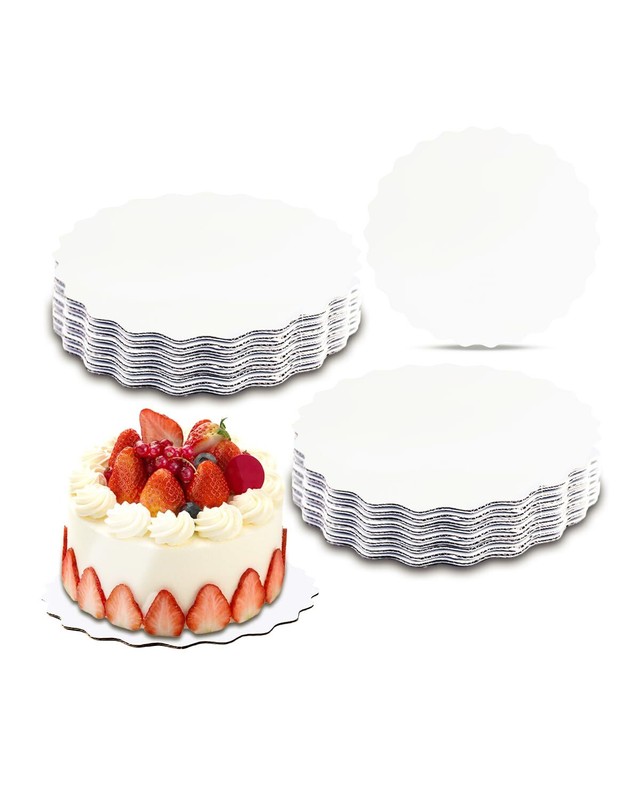 13 Inch White Wave Cake Boards Round 15-Packs Circles Rounds Base Food-Grade ... gallery