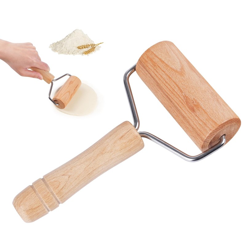 Dmikcav Rolling Pin, Wooden Pins For Baking, Pizza 7.5×4.3×1.5, Wood