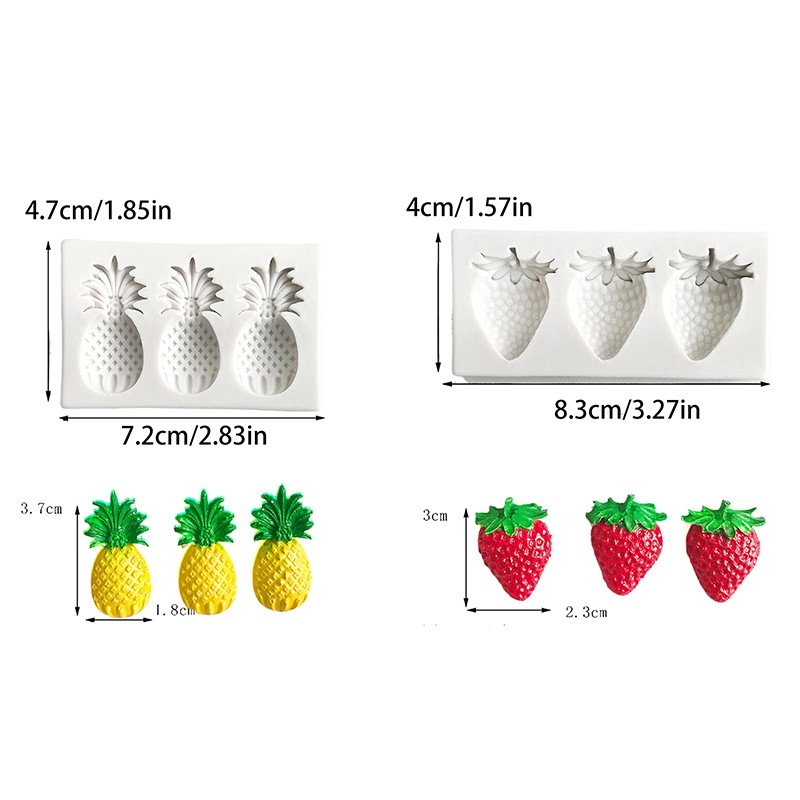 Summer Fruit Silicone Mold Strawberry Pineapple Shape Fondant Mold Cake Cupcake gallery