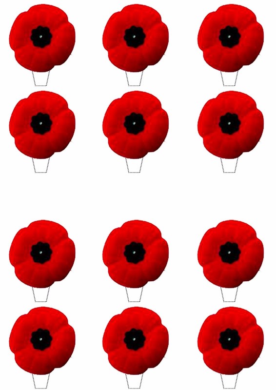 Remembrance Day / Poppy Edible Cup Cake Toppers, stand-up Fairy Bun Decorations gallery