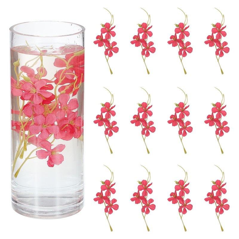 12Pcs Floating Flowers for Centerpieces Wedding, Deep Red Pea Flower