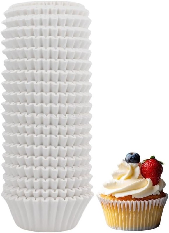 500 Counts White Mini Cupcake Liners for Baking Cups, Small Cupcake Wrappers