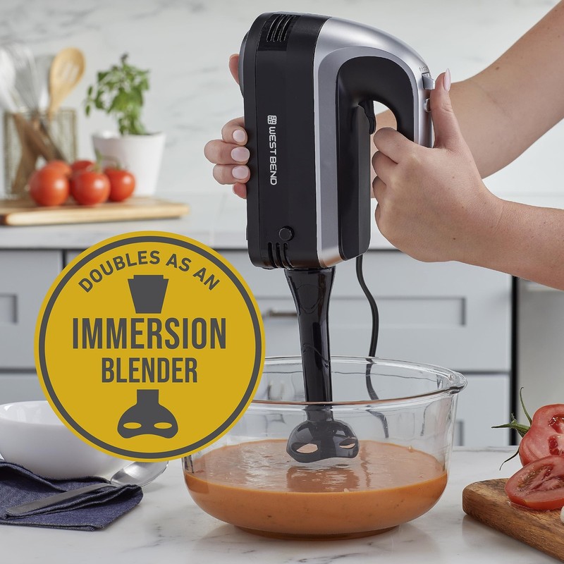 Hand Mixer Plus with Immersion Blender Attachment, 6 Speed Options with Ergon... gallery