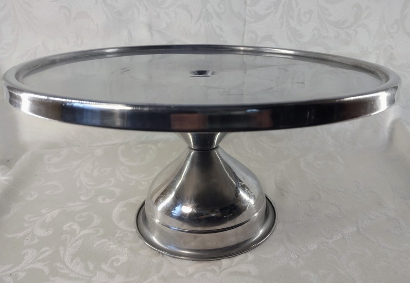 Commercial Stainless Steel Cake Stand – Industrial Pedestal Serving Tray -…