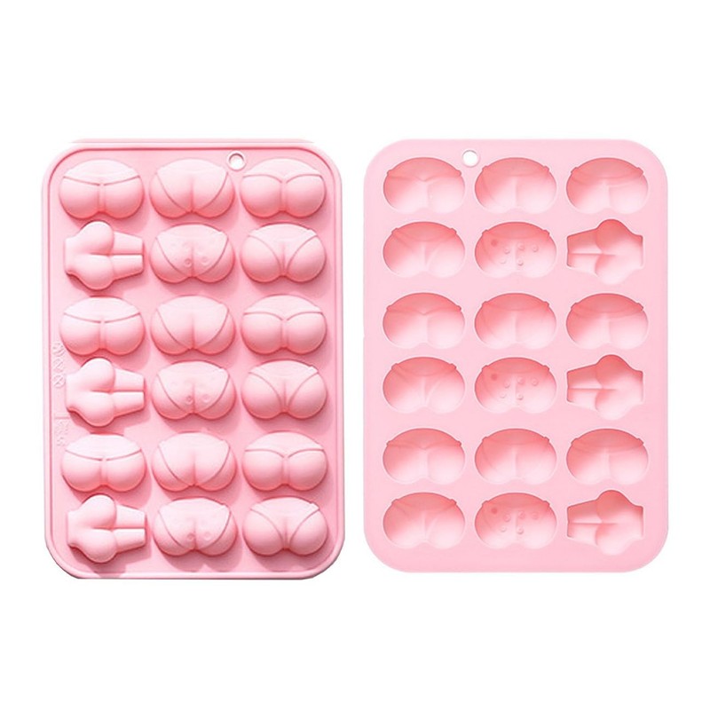 2 Pcs BUTT Funny Shape Silicone Mold for Birthday Single Party Baking Pan Han... gallery