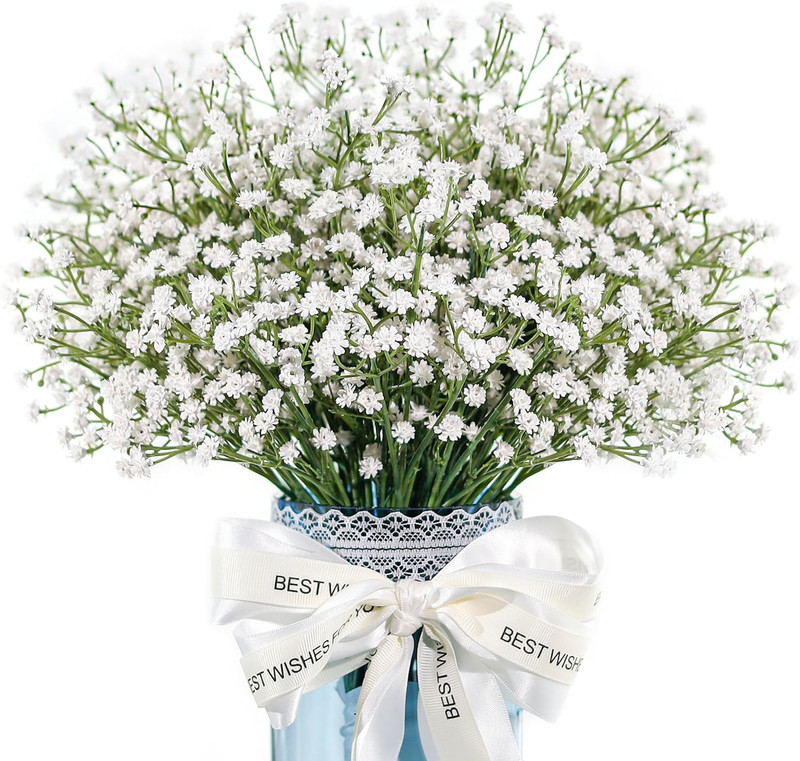 12Pcs Babys Breath Artificial Flowers, 21in Floral Stems for Vase Decor | Trim 1