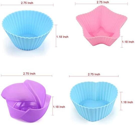 Silicone Cupcake Liners Reusable Baking Cups Nonstick Easy Clean Pastry 24pcs gallery