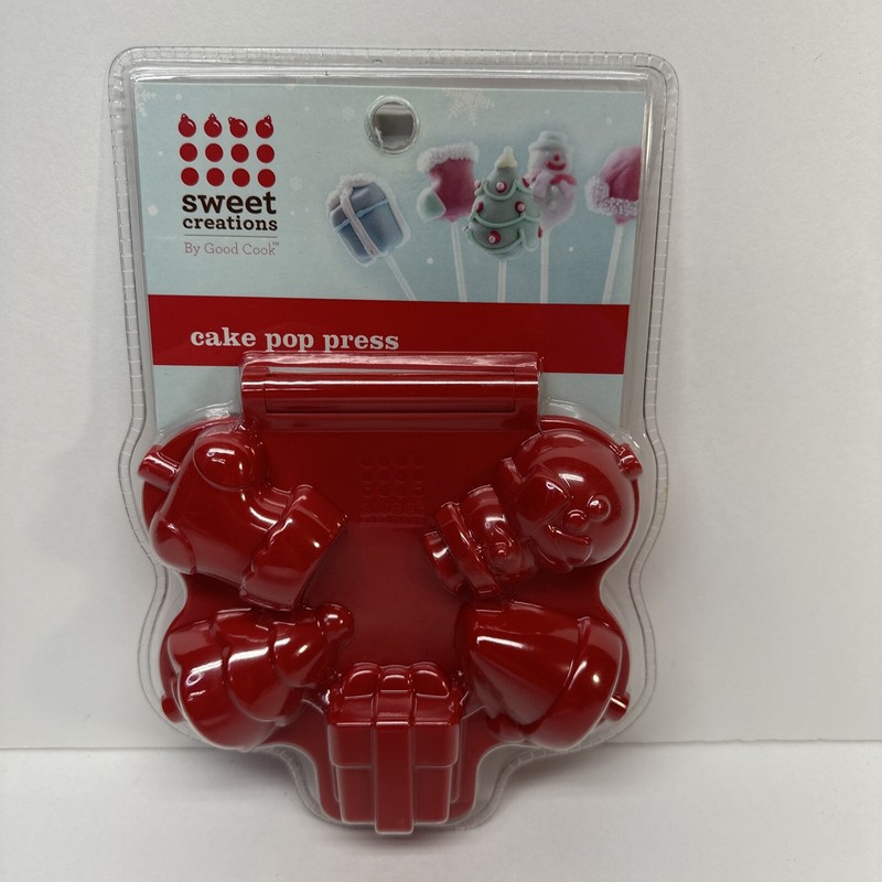 Sweet Creations Christmas Red Cake Pop Press 5 Pop Holiday Mold Dishwasher Safe