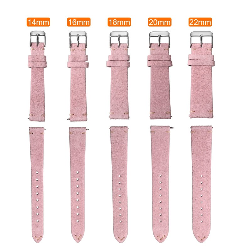 Pink Quick Release Suede Watch Strap 14mm gallery