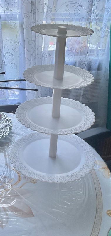4 Tier Cake Stand 6″, 8″, 10″, & 12″ Plates on Stand ✨✨💕💕👍👍😍😍