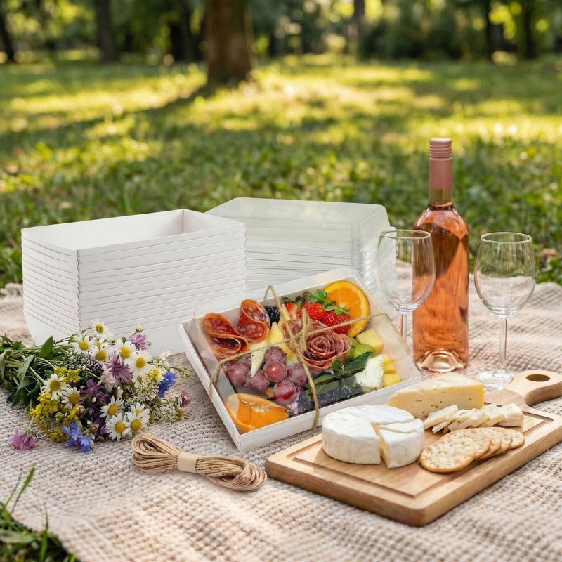 25 Pack 7x5 Inches Charcuterie Boxes with Clear Lids - Individual To Go Paper... gallery