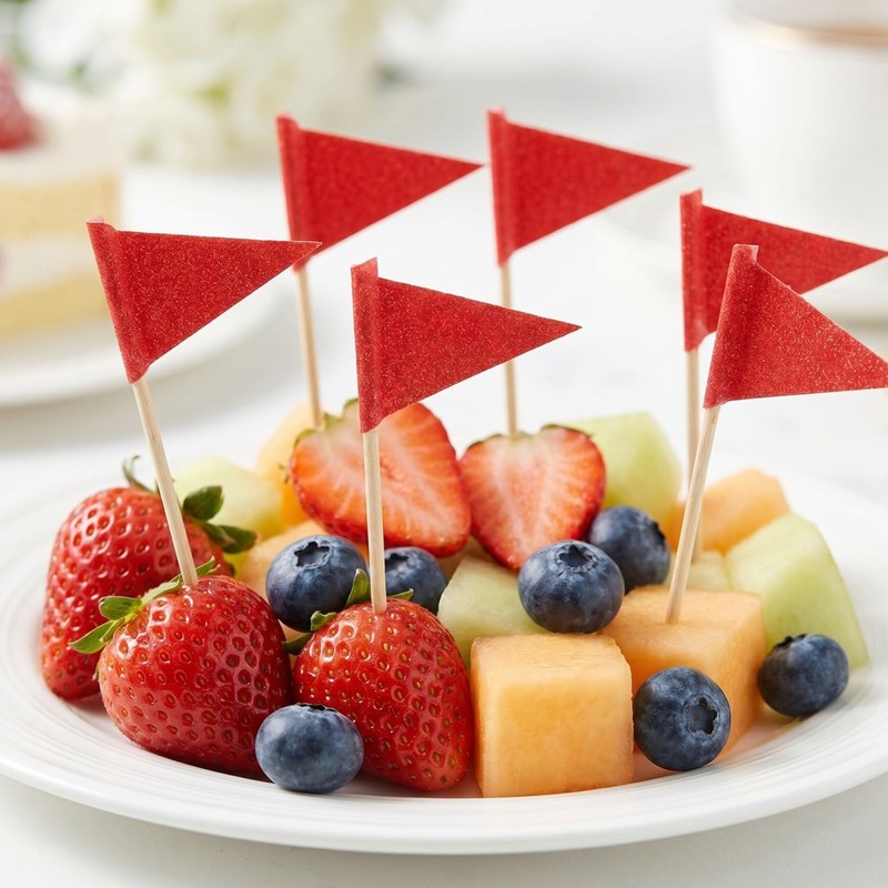 120 Pcs Blank Flag Toothpicks Red Cupcake Toppers Buffet Food Markers gallery