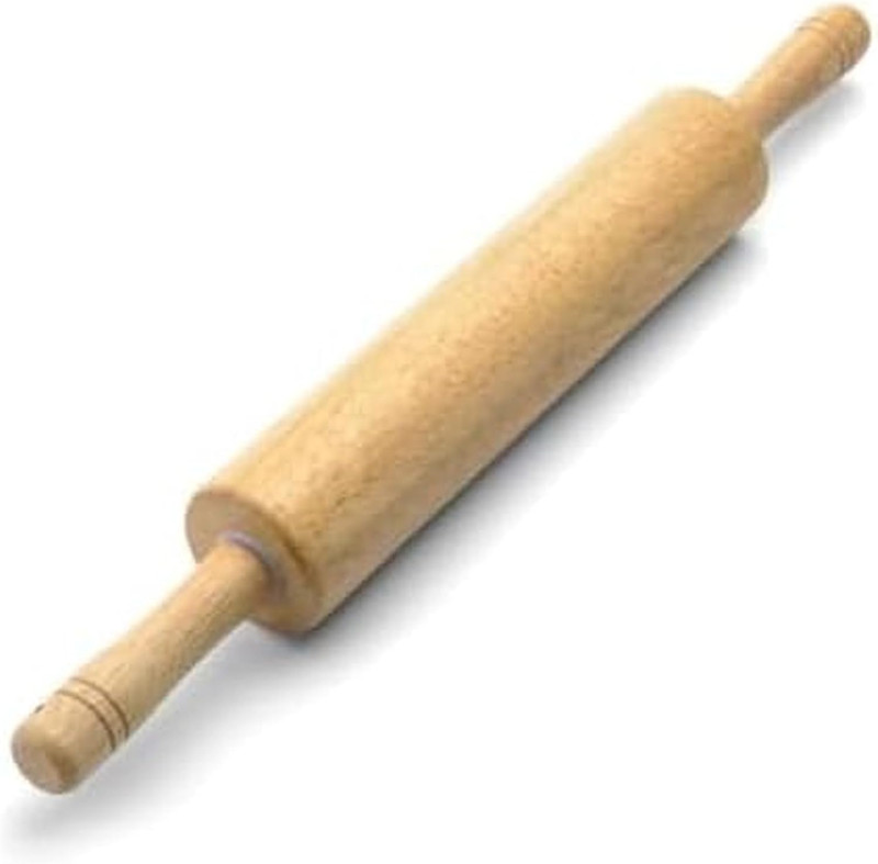 Classic Wood Rolling Pin, 18-Inch Hardwood Dough Roller for Baking P