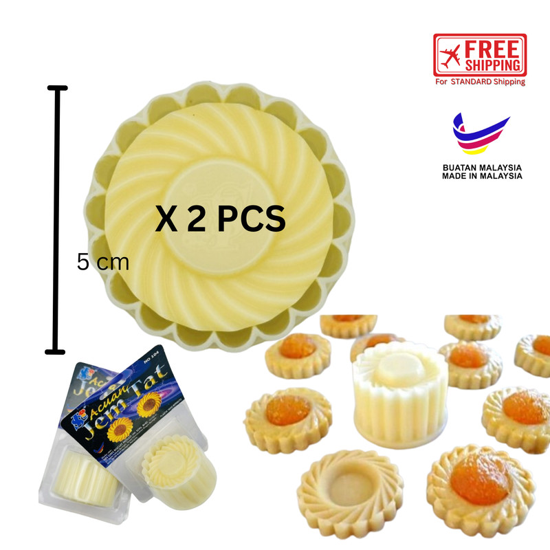 2 Pcs Pineapple Jam Tart Nastar Cookies Mold Presser Plunger Cutter Plastic Tool