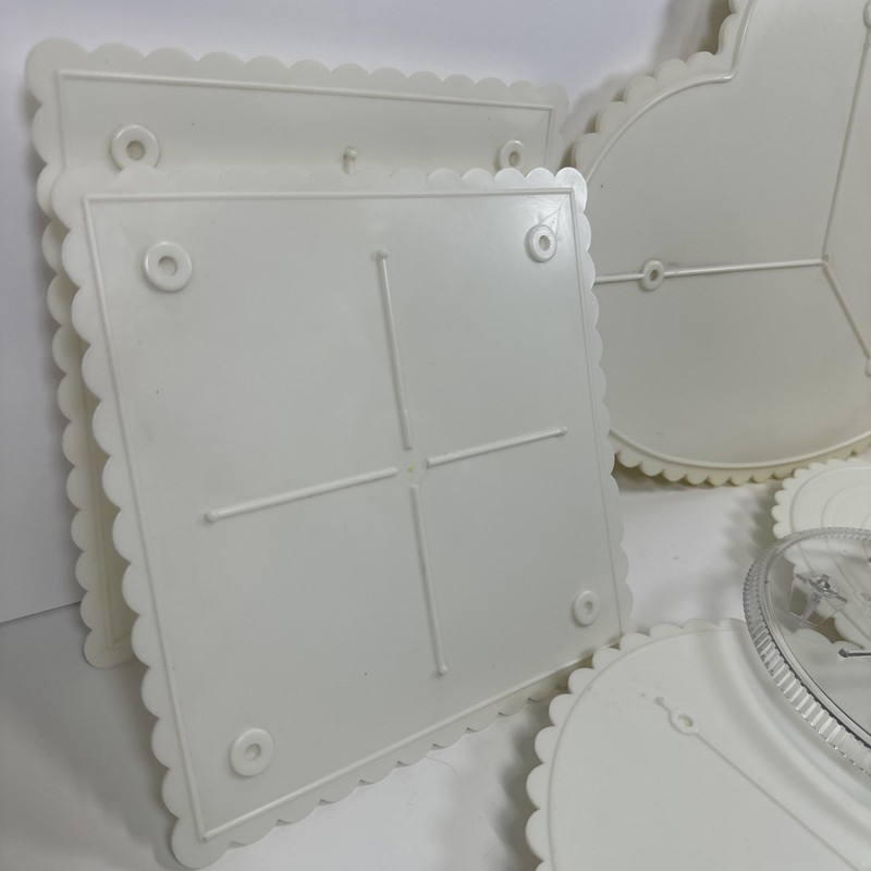 Wilton Wedding Cake Separator Plates Round Heart Square Scalloped VTG Lot gallery