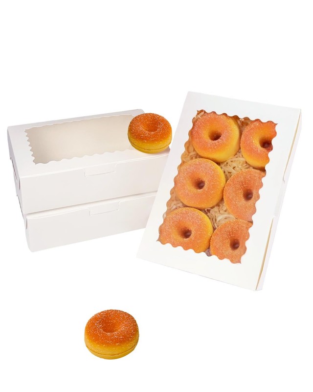 9x6x2.5 Inch White Cookie Box with Window 15Pcs Pastry Macaron Bakery Box For... gallery