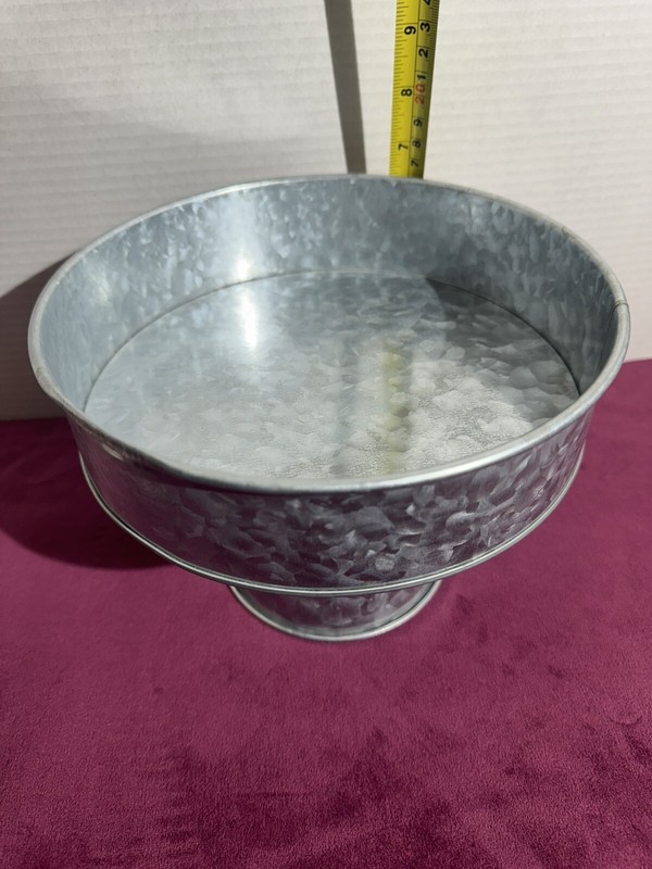 Rustic Galvanized Farmhouse Pedestal Cake Stand Treats Home Decor