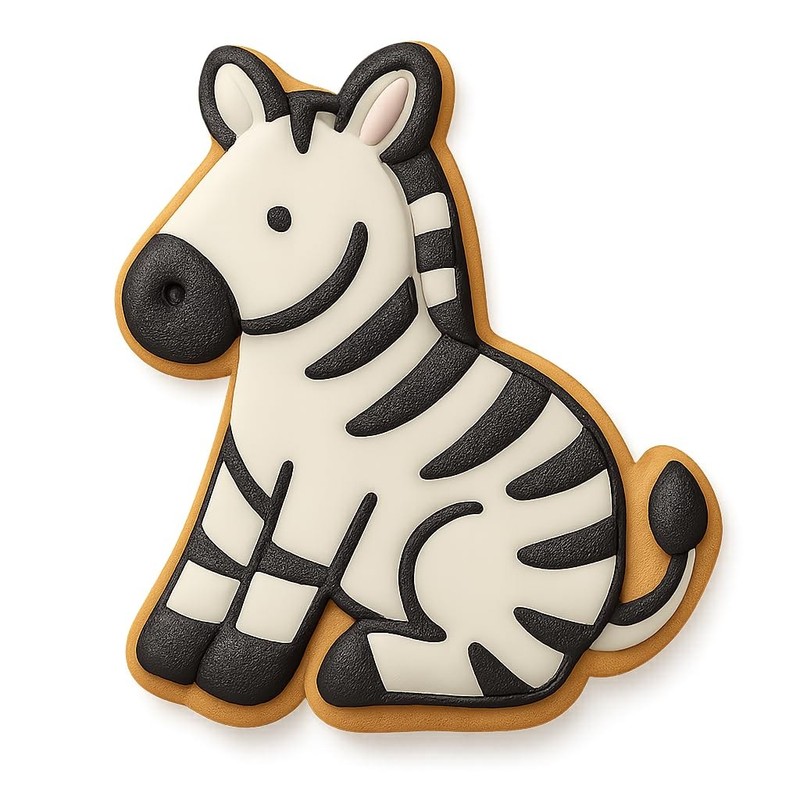 Sitting Zebra Cookie Cutter & Stamp, Fondant & Clay - 4x3.1 gallery
