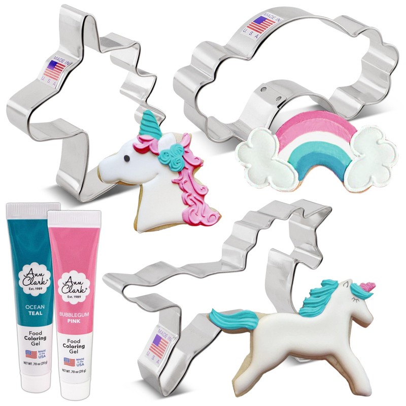 Ann Clark Unicorn Cookie Cutters and Decorating 5-Pc. Set – Made in USA With …