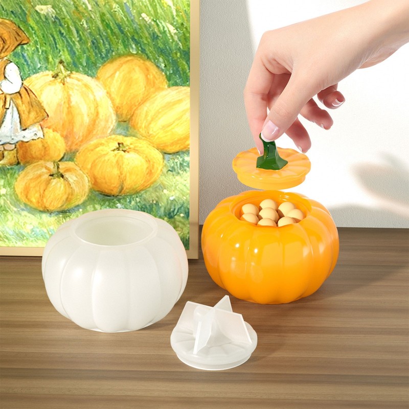1Set Halloween Decor Unique Pumpkin Silicone Molds Holiday Candle Holders Set