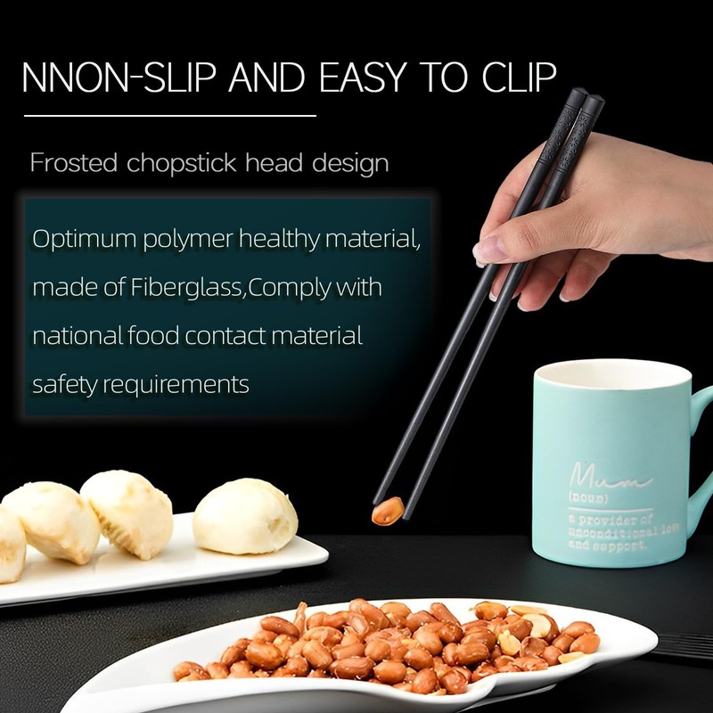 200 Pairs Fiberglass Chopsticks Reusable Chopsticks Dishwasher Safe 9.4 Inche... gallery