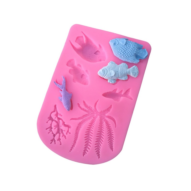 DIY Fish Coral Silicone Fondant Mold Beach Sea Cake Chocolate Icing Mould Decor gallery