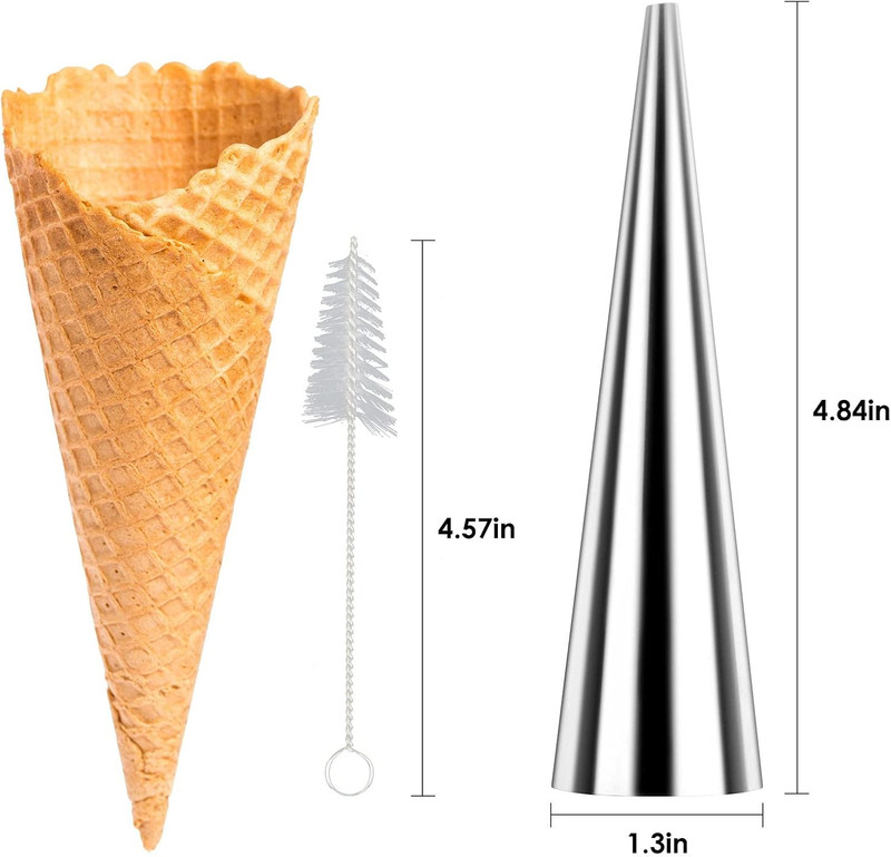 Cream Horn Molds 16Pcs Large Size 4.7 Inch Baking Cones Stainless Steel Roll Hor gallery