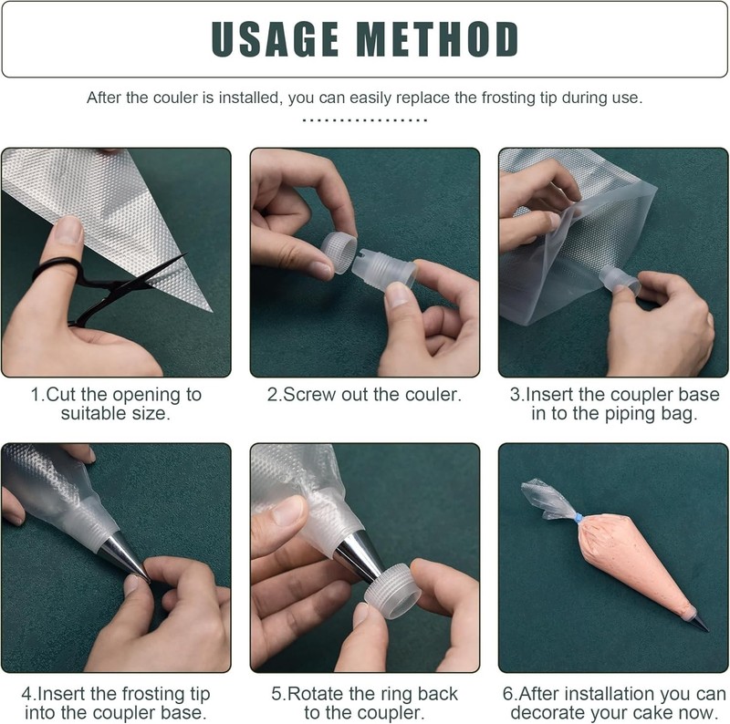 Piping Bags & Tips Set Cakes Decorating Supplies Kit W/ 100pcs 12 Inch Pastry gallery