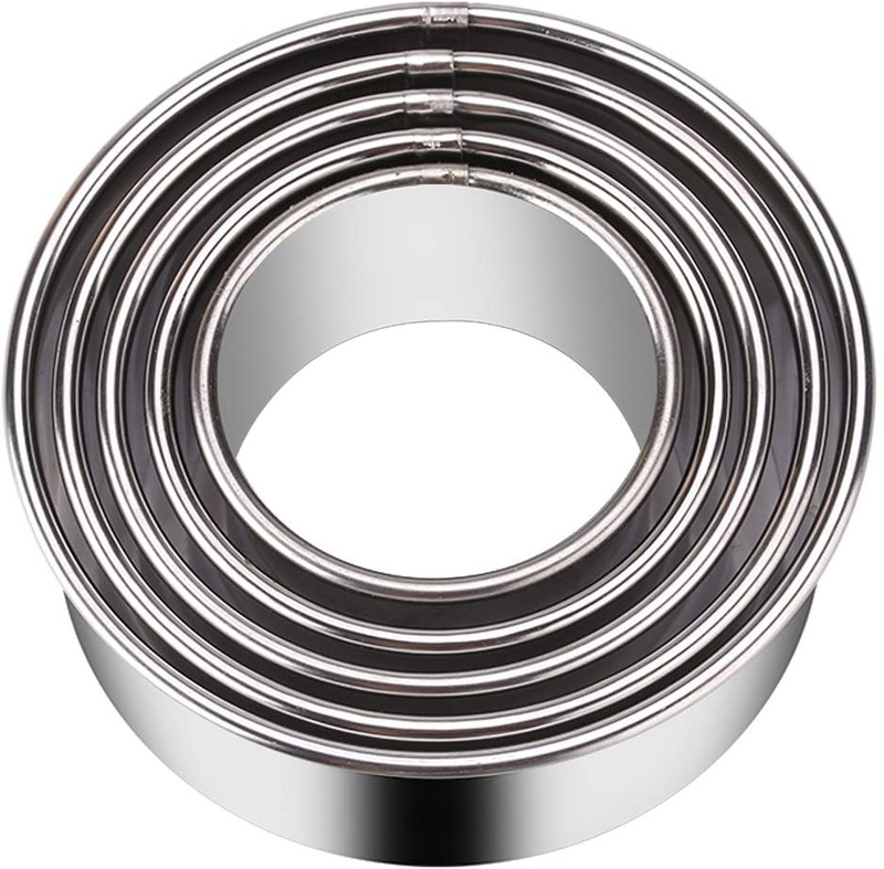 5 Pieces Biscuit Cookie Cutters Set,Stainless Steel Circle round Cookie Biscuit