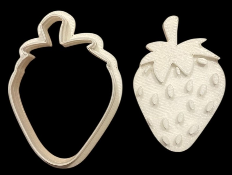 3D Printed Cookie Cutter - 2.6" Strawberry #1005 gallery