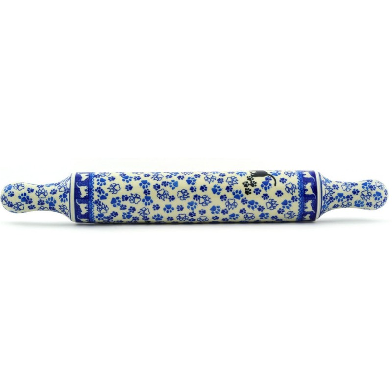 Polish Pottery Rolling Pin 18-inch Kitty Prints Handmade in Boleslawiec Poland gallery