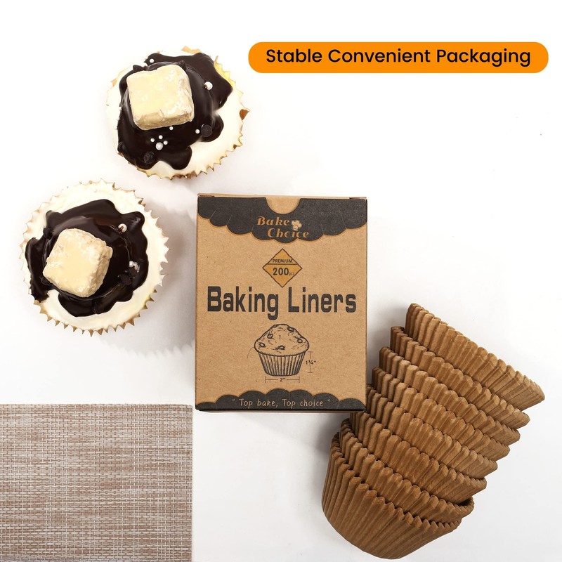 Non-stick 200pcs Standard Cupcake Liners for Baking, Natural, Food-grade Cupcake gallery