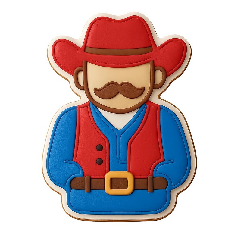 Saloon Cowboy Cookie Cutter & Stamp, Fondant & Clay - 2.9x4" gallery