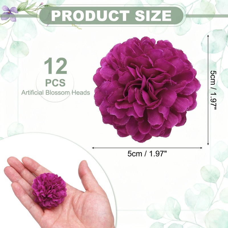 12Pcs 2"x2" Floating Flowers for Centerpieces, Magenta gallery