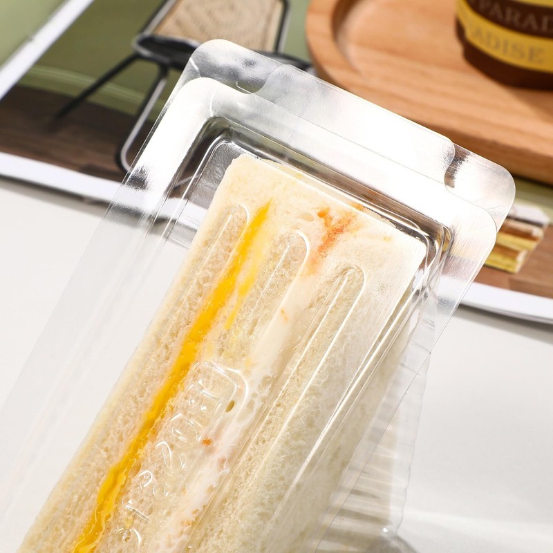 Sandwich Case 50PCS Plastic Sandwich Packing Box, Clear Triangle Cupcake Cont... gallery