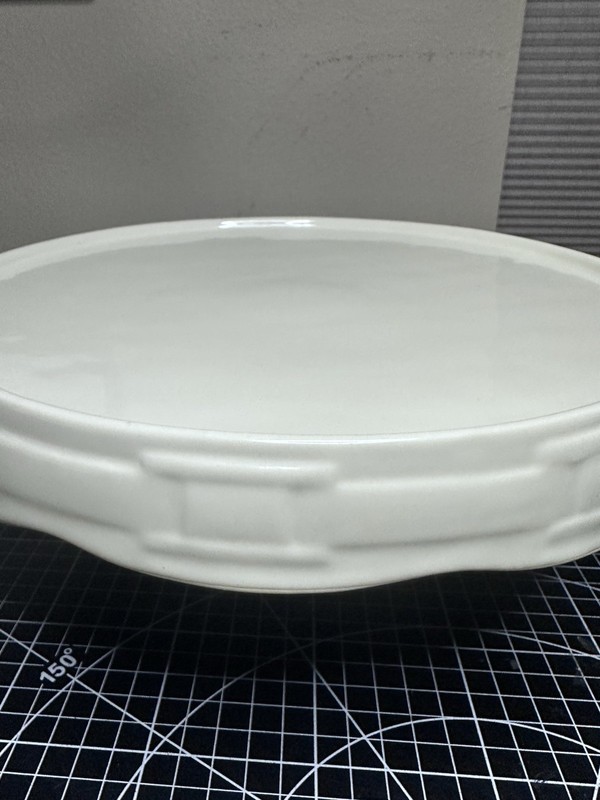 Ivory Longaberger 11" Diameter Pedestal Cake Stand Woven Traditions Ivory RARE gallery