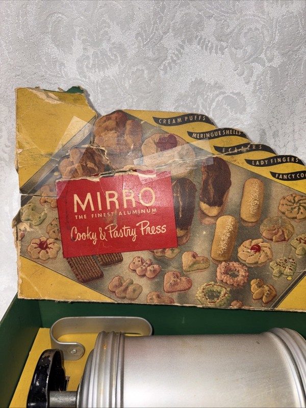 Classic Vintage 1950s Mirro Cooky & Pastry Press in Original Box w/ 15 Discs gallery
