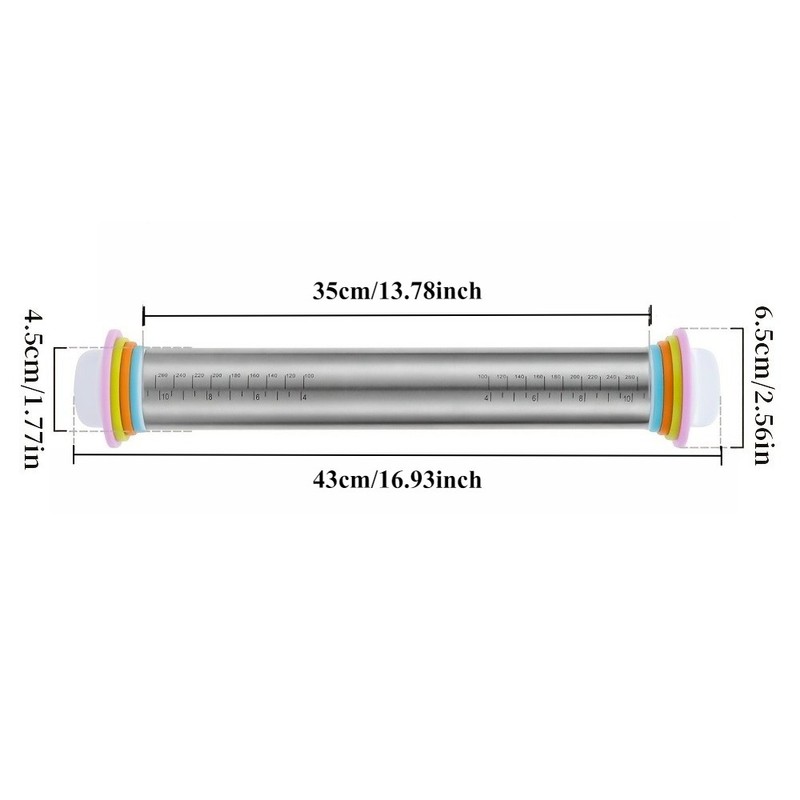 1pc Stainless Steel Adjustable Rolling Pin Thickness Ring Non Stick French Style gallery