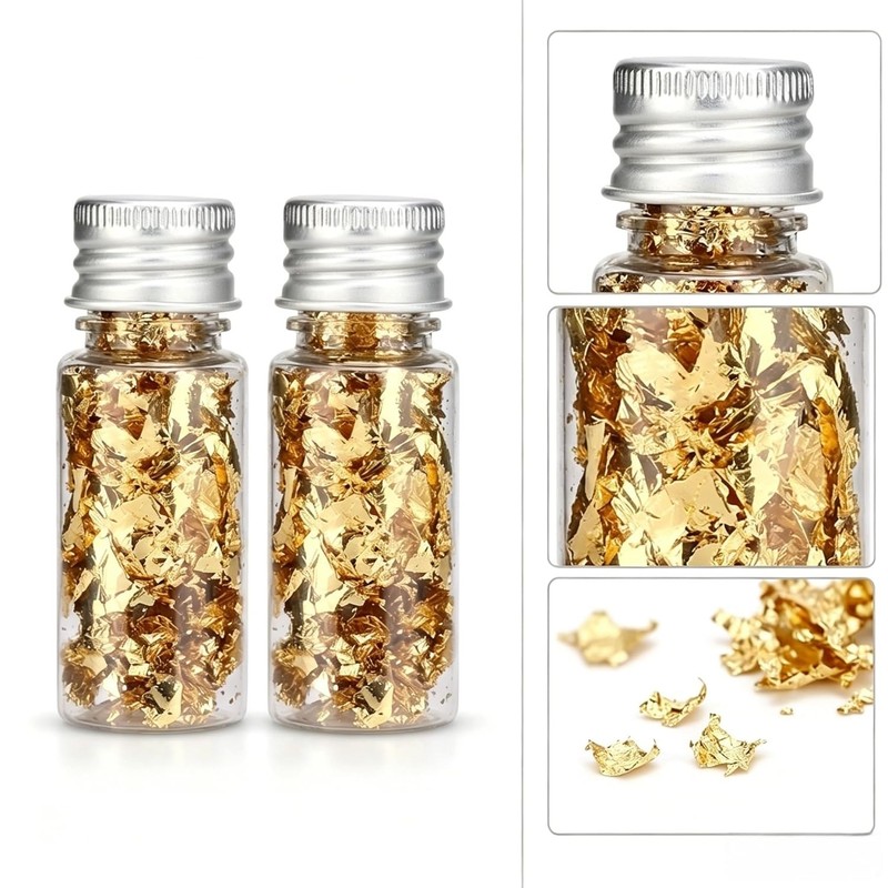 Decorative Gold Leaf Flakes Cake Drink Cupcake Gilding Foil 2PCS gallery