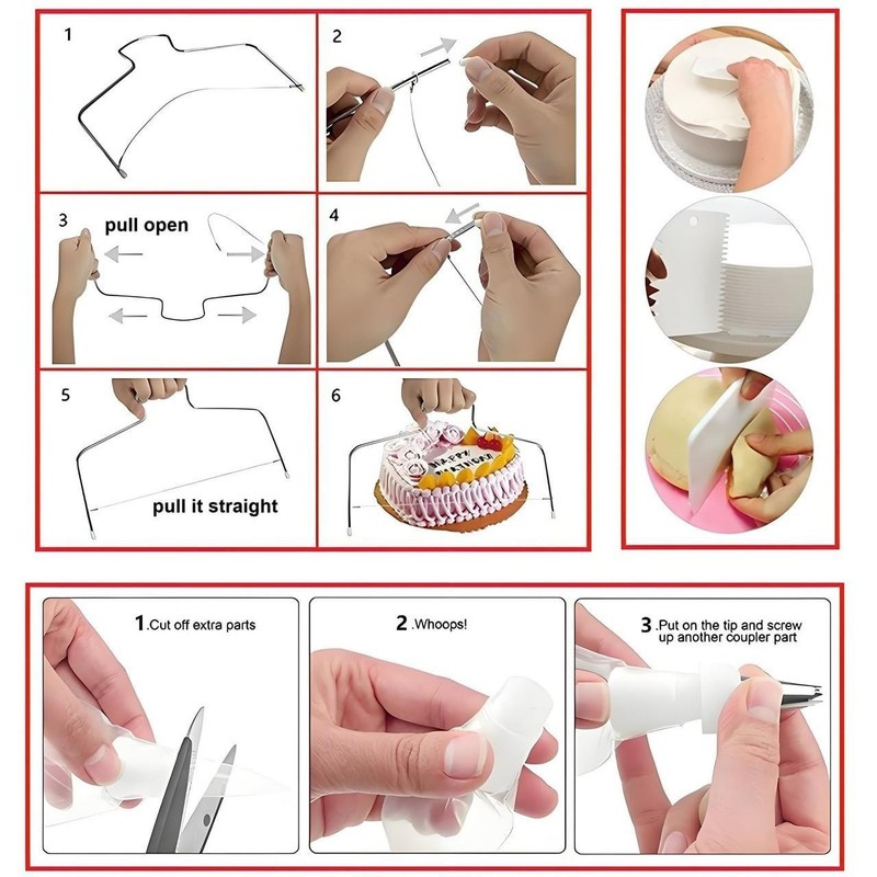 ANSLYQA Cake Decorating Kit, 237 Pcs with Aluminium Cake Turntable, Leveler, 24 gallery