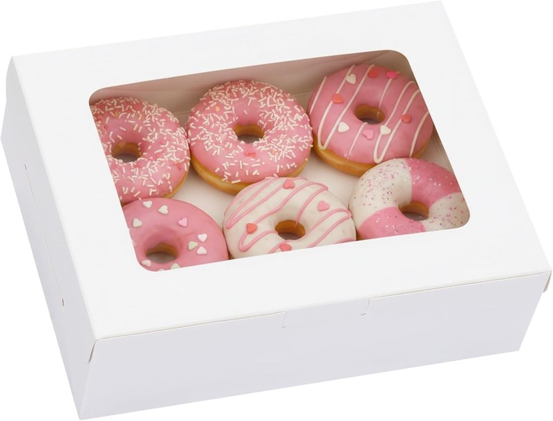 12pcs 8x6x2.5 Inches Bakery Boxes with Window, Cookie Boxes for Chocolate Str... gallery