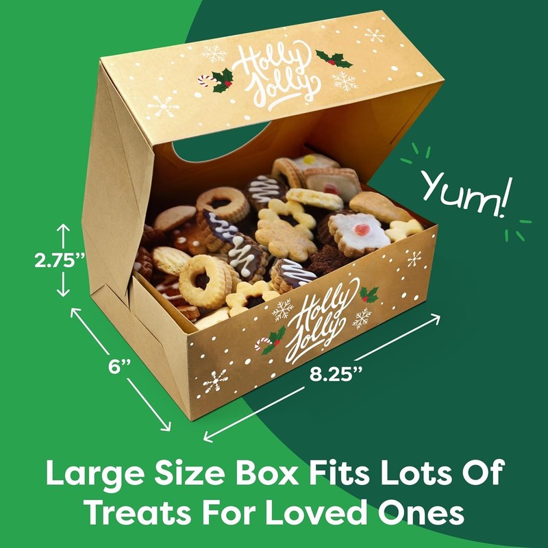 Christmas Cookie Boxes for Gift Giving - 12 Kraft Christmas Cookie Tins gallery