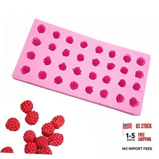 Fewo 32-Cavity 3D Raspberry Silicone Mold for Fondant Chocolate Candy Gum