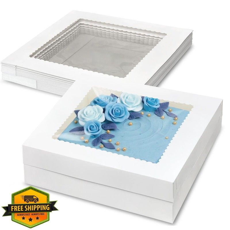 KEEPARTY 16x16x4 Inch 10pc Cake Boxes