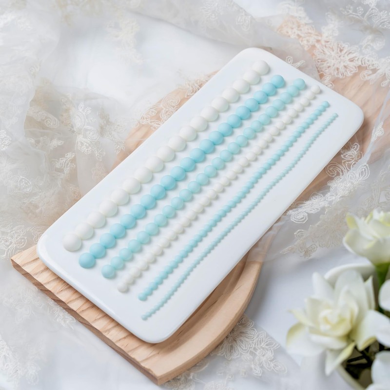 KALAIEN Pearl Silicone Mold,Semi Sphere Fondant Border Molds,Knit Rope Silico... gallery