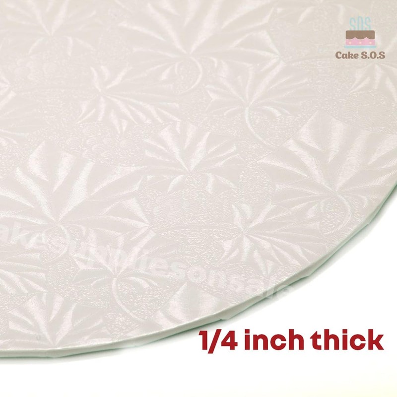 12 Pack 12 Inch White Round Thin Sturdy Cake Board Drums 1/4 Inch Thick gallery