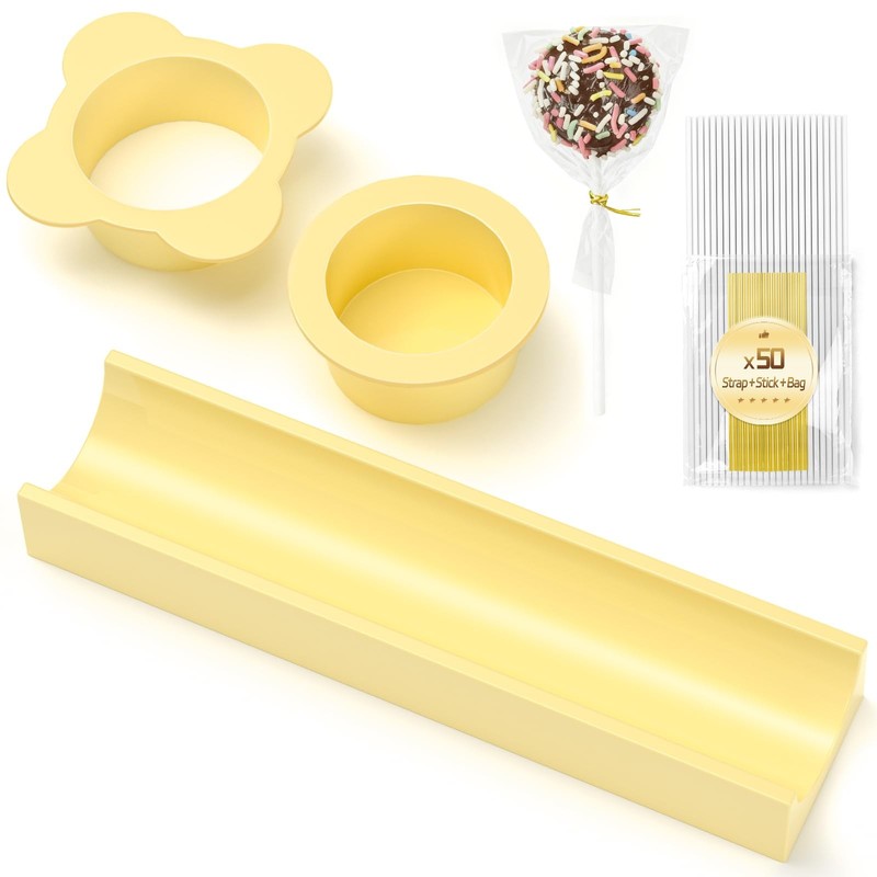 Circle Cake Pop Mold for Baking with 50PCS Cake Pop Sticks Bags Ties,Baking M…